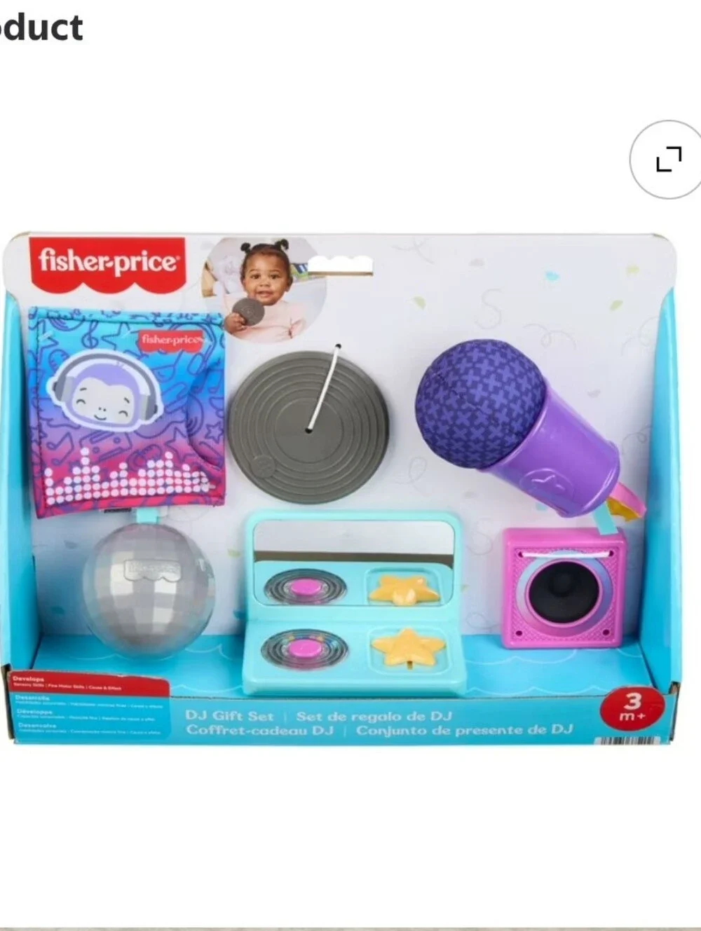Fisher-Price Purple Kids Microphone and DJ Toy Set